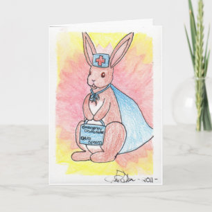First Responder Bunny Get Well Soon Card