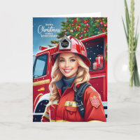 First Responder Female Firefighter Christmas