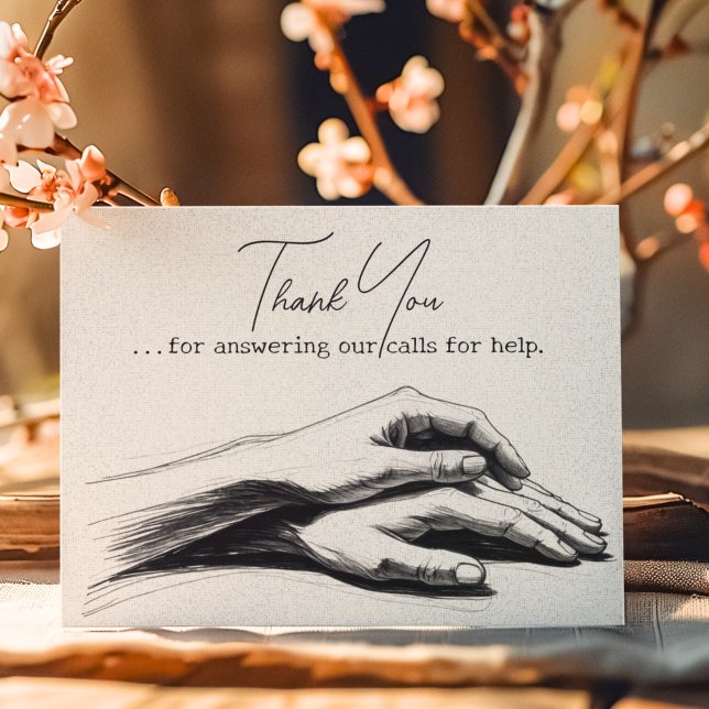 First Responder Fire Police Paramedic Thank You Card (Creator Uploaded)