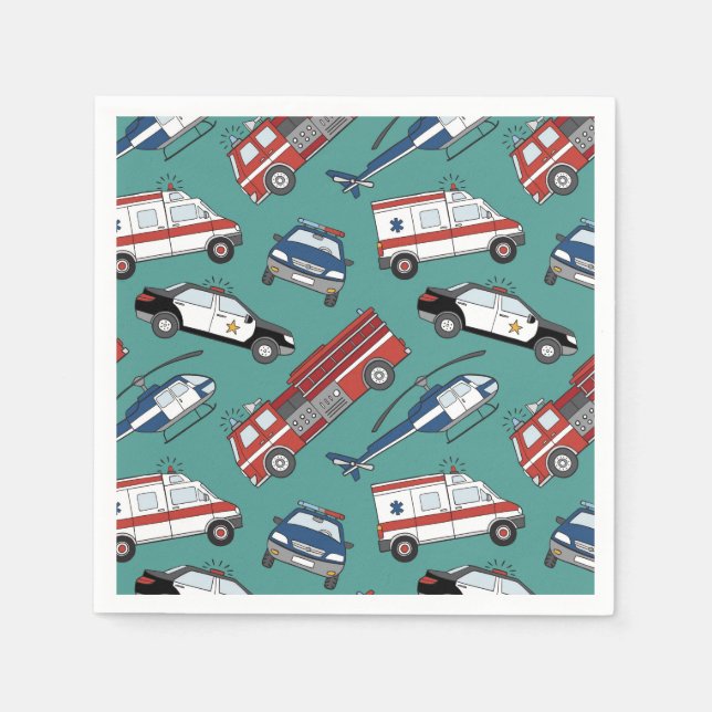 First Responder Medical Emergency Birthday Napkin (Front)