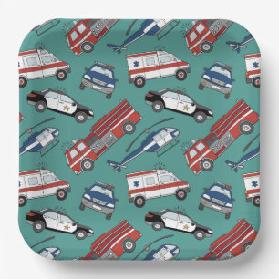 First Responder Paper Plates, Emergency Hero Plate