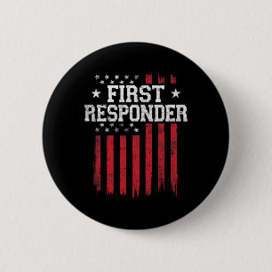 First Responder Proud American Flag Usa Patriot Pa 2 Inch Round Button