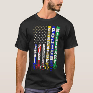 First Responders Design On Back Of Clothing  T-Shirt