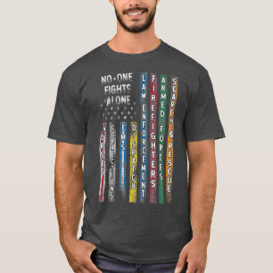 First Responders Flag Police Firefighter T-Shirt