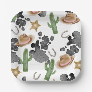 First Rodeo 1st Birthday Baby Cow Paper Plates