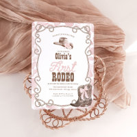 First Rodeo 1st Birthday Dusty Pink Cow Print