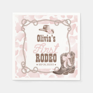 First Rodeo 1st Birthday Dusty Pink Napkin