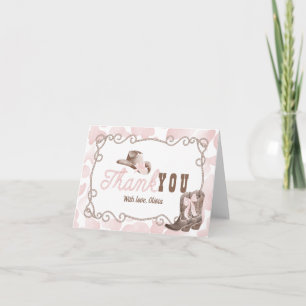 First Rodeo 1st Birthday Dusty Pink Thank You Card