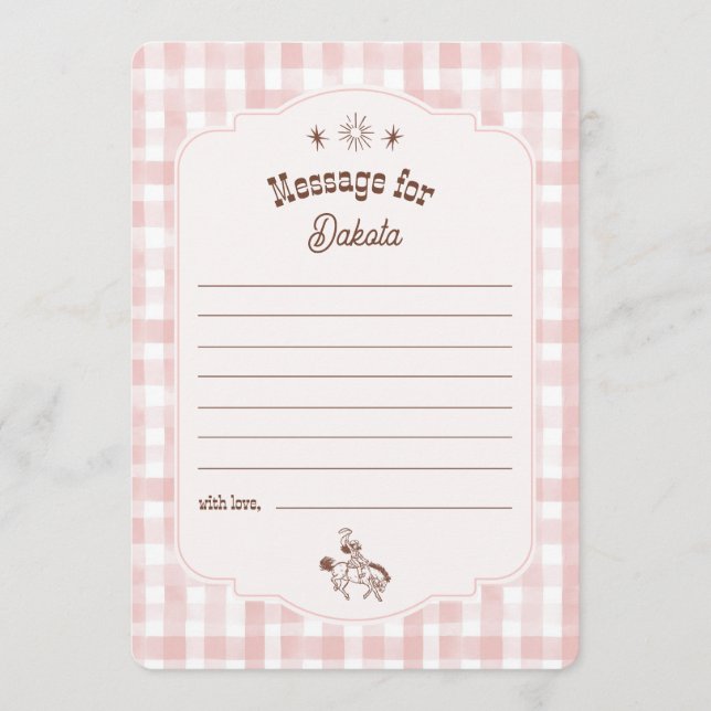 First Rodeo 1st Birthday Pink Time Capsule Cards (Front)