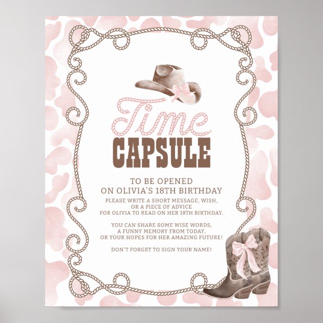 First Rodeo 1st Birthday Time Capsule Party Sign (Front)