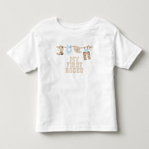 First Rodeo Baby blue and tan Birthday Toddler T-shirt
