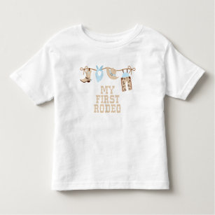 First Rodeo Baby blue and tan Birthday  Toddler T-shirt