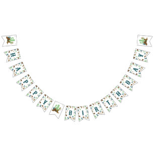 First Rodeo Birthday 1st Cowboy Western Bunting Flags