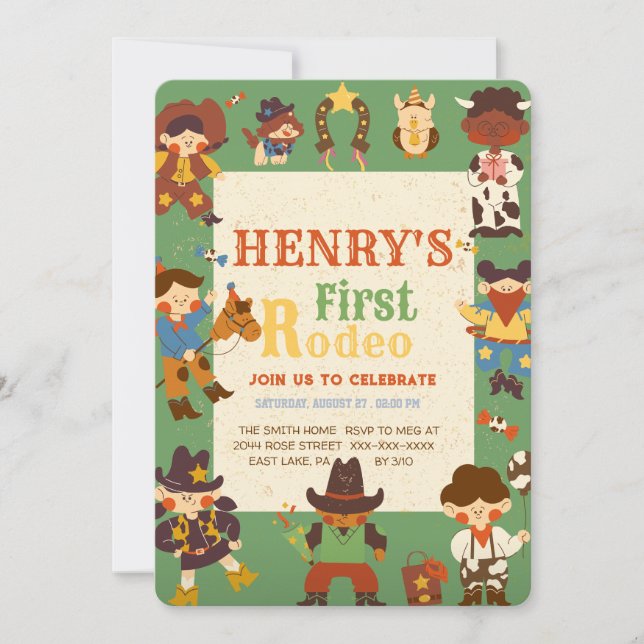 First Rodeo Birthday Invitation (Front)