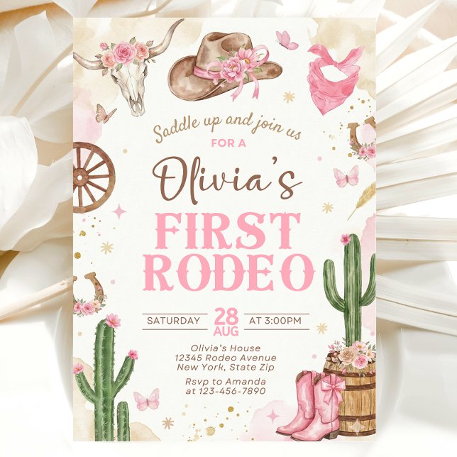 First Rodeo Birthday Invitation Girl (Creator Uploaded)