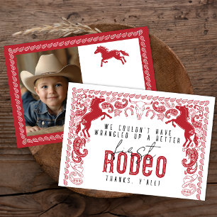 First Rodeo Birthday Thank You Card – Western Cowb