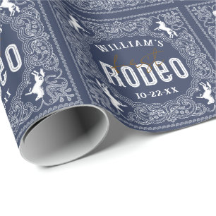 First Rodeo Birthday Wrapping Paper – Red Bandana 