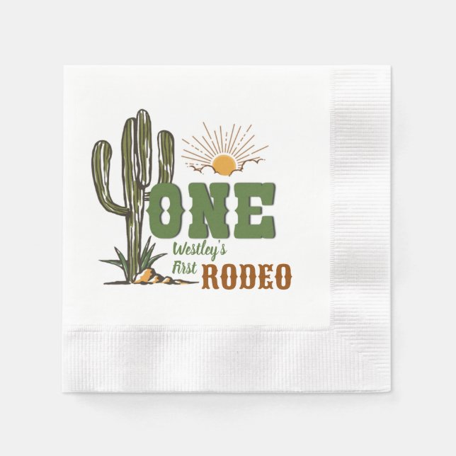 First Rodeo Boy Birthday  Napkin (Front)