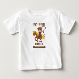 First Rodeo Cowboy 1st Birthday Baby T-Shirt