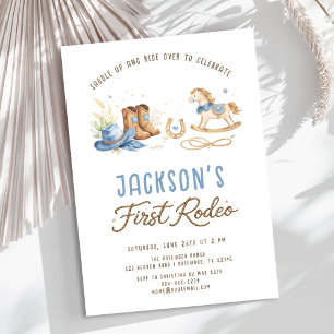 First Rodeo Cowboy 1st Birthday Invitation