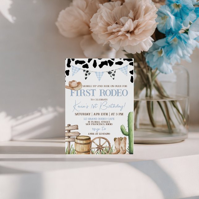 First Rodeo Cowboy Birthday Invitation (Creator Uploaded)