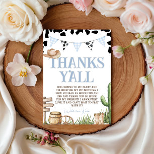 First Rodeo Cowboy Thank You Card
