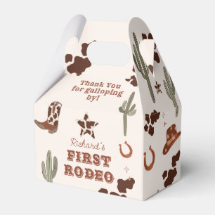 First rodeo Cowboy Wild west birthday party Favor Box