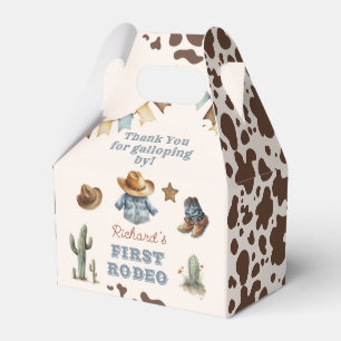 First rodeo Cowboy Wild west birthday party Favour Favor Box