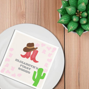 First Rodeo Girl 1st Birthday Napkin