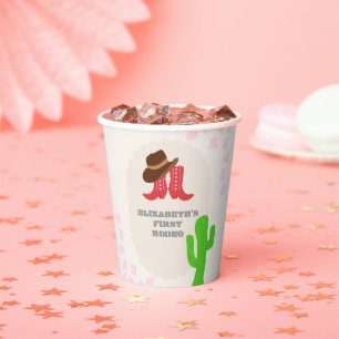 First Rodeo Girl 1st Birthday Paper Cups