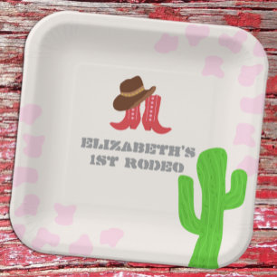 First Rodeo Girl 1st Birthday Paper Plate