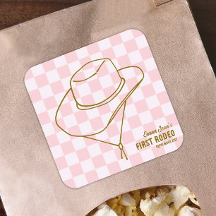 First Rodeo Pink Cowgirl 1st Birthday Sticker
