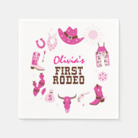 First Rodeo Pink Western Cowboy 1st Birthday