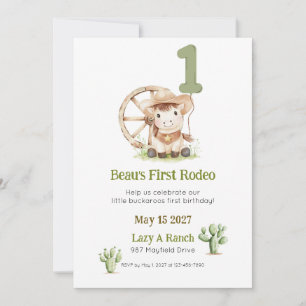 First Rodeo Western Birthday Invitation