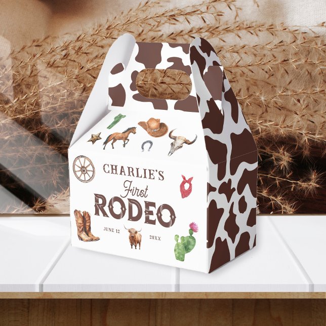 First Rodeo Western Boy 1st Birthday  Favor Box (Creator Uploaded)