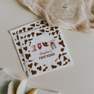 First Rodeo Western Cowboy 1st Birthday Napkin