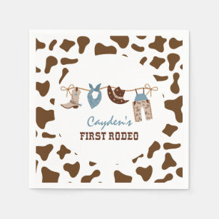 First Rodeo Western Cowboy 1st Birthday Napkin