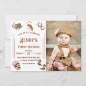First Rodeo Western Cowboy First Birthday  Invitation (Front)