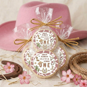 First Rodeo Western Cowgirl 1st Birthday Party Classic Round Sticker