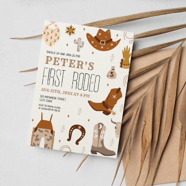 First Rodeo Wild West 1st Birthday Invitation (First rodeo)