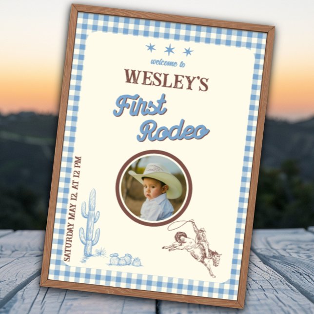 First Rodeo Wild West 1st Birthday Welcome Poster (First Rodeo Wild West 1st Birthday Welcome Poster
)
