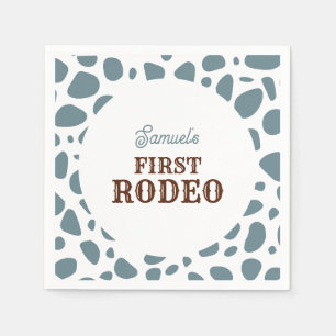 First Rodeo Wild West Blue Boy First Birthday Napkin