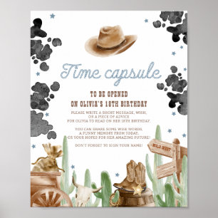 First Rodeo Wild West Rustic Time Capsule Sign