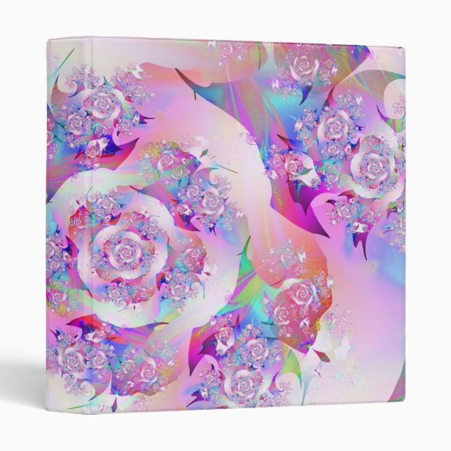 First Rose Fine Floral Fractal Art Binder (Front/Spine)