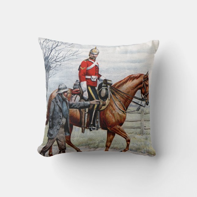 First Royal Dragoons Throw Pillow (Front)
