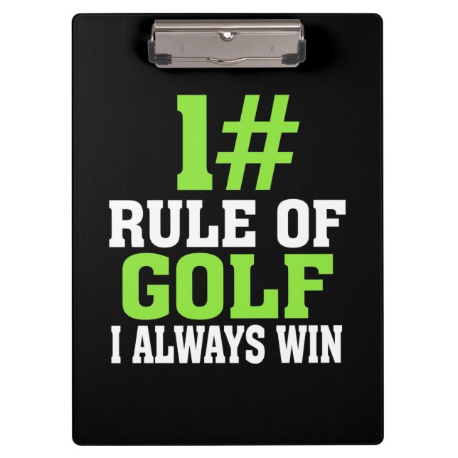 First Rule Of Golf Clipboard (Front)