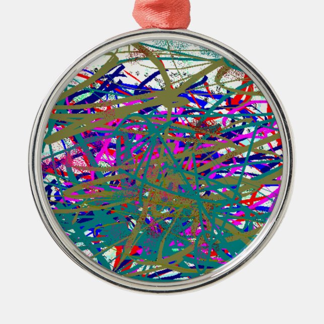 First Scrawl of Famous Digital Artist ;) Kids Art Metal Ornament (Front)
