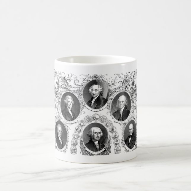 First Six U.S. Presidents Coffee Mug (Center)