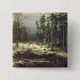 First Snow 2 Inch Square Button