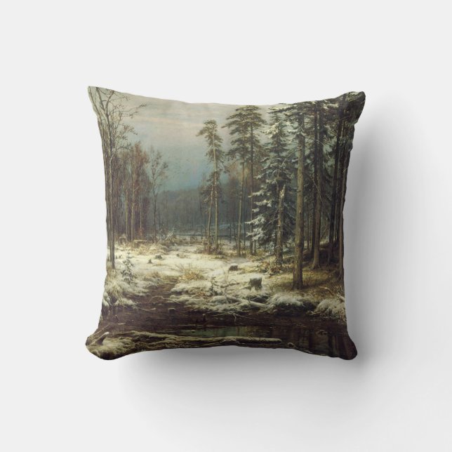 First Snow Throw Pillow (Front)